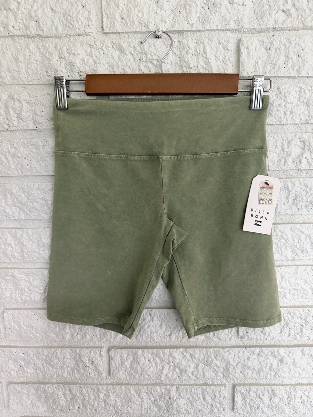 Billabong Olive Bike Shorts with High Waist